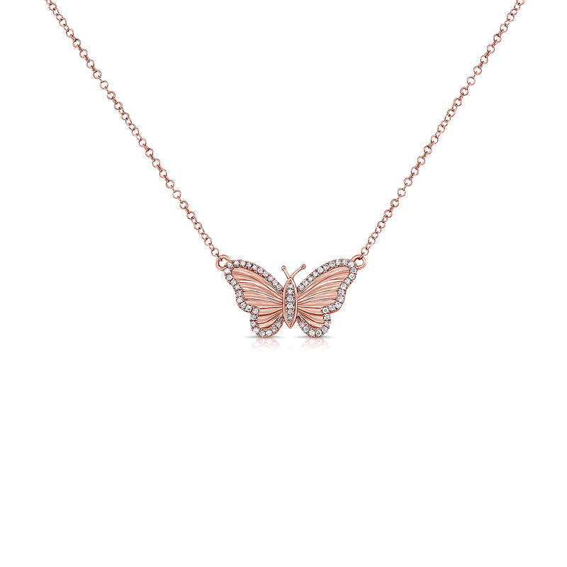 18K Gold Plated Woman Jewelry Clear Crystals Flying Butterfly Pendant  Necklace | eBay